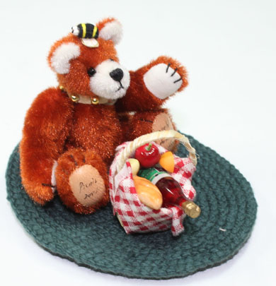 World of Miniature Bears 2.5" Plush Bear Alma Red/White #5023RW Collectible Bear 
